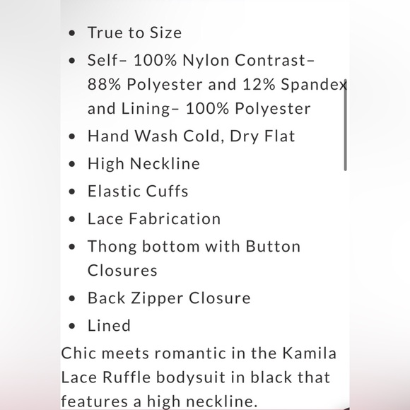 VICI Kamila lace black high neck long sleeve thong bodysuit NEW Re:$59+ sz small - Picture 7 of 12